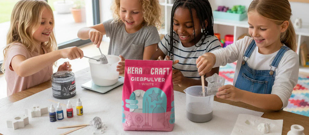 Basteln mit Kindern mit Keracraft-Gießpulver