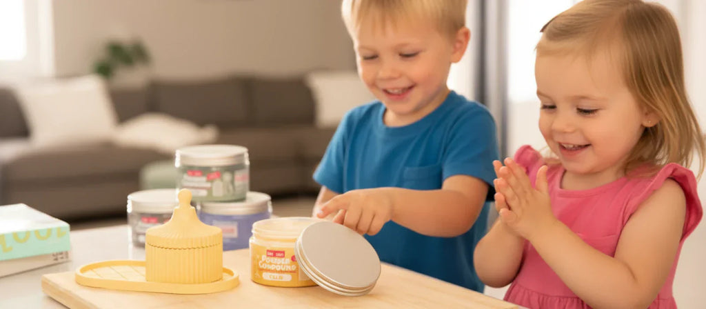 Kinder basteln im Sommer mit Powder Compounds