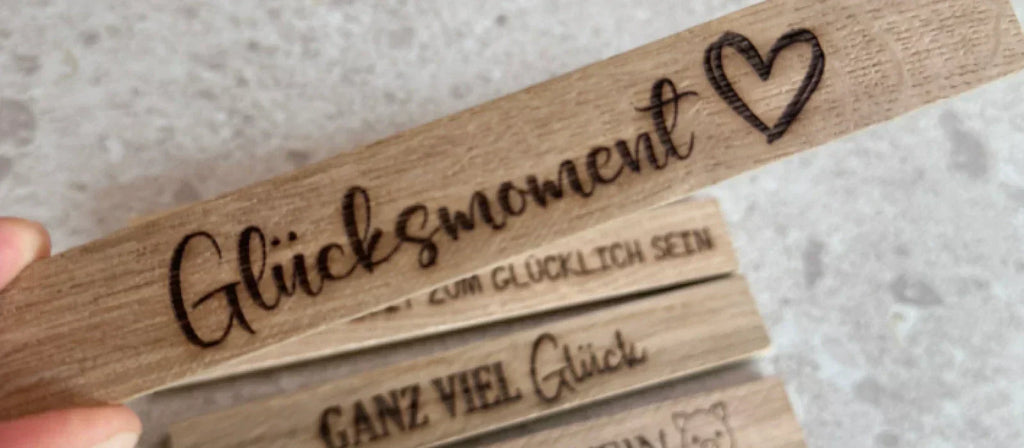 Klötzchen mit Schrift