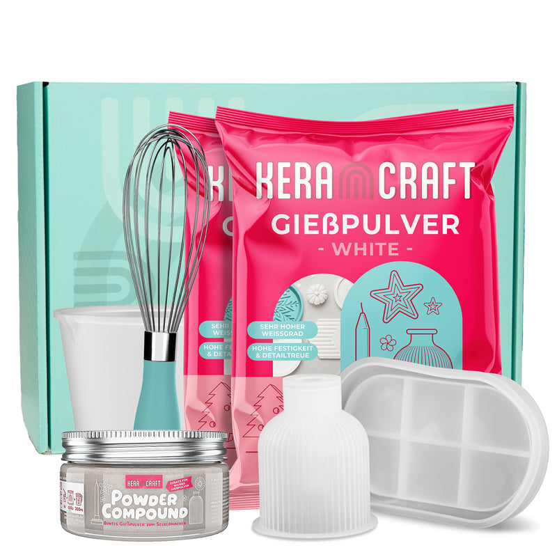 Gießpulver Starterset - Tablett & Kerzenhalter