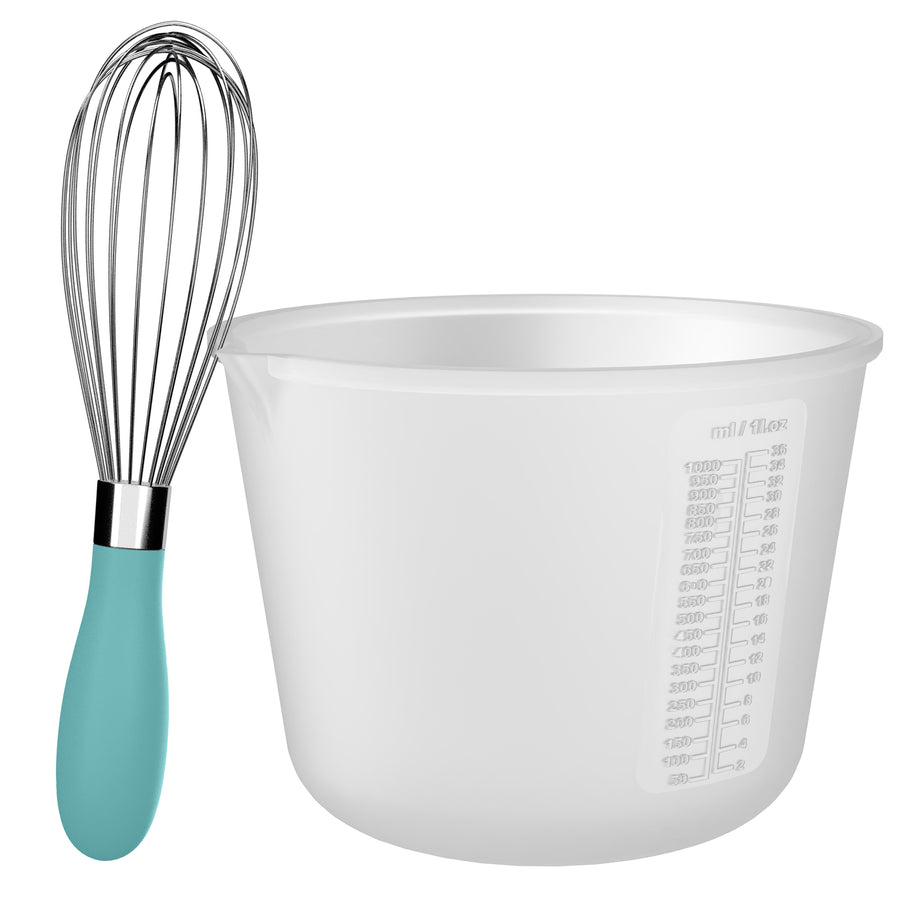Silikonbecher 1.000ml + Schneebesen
