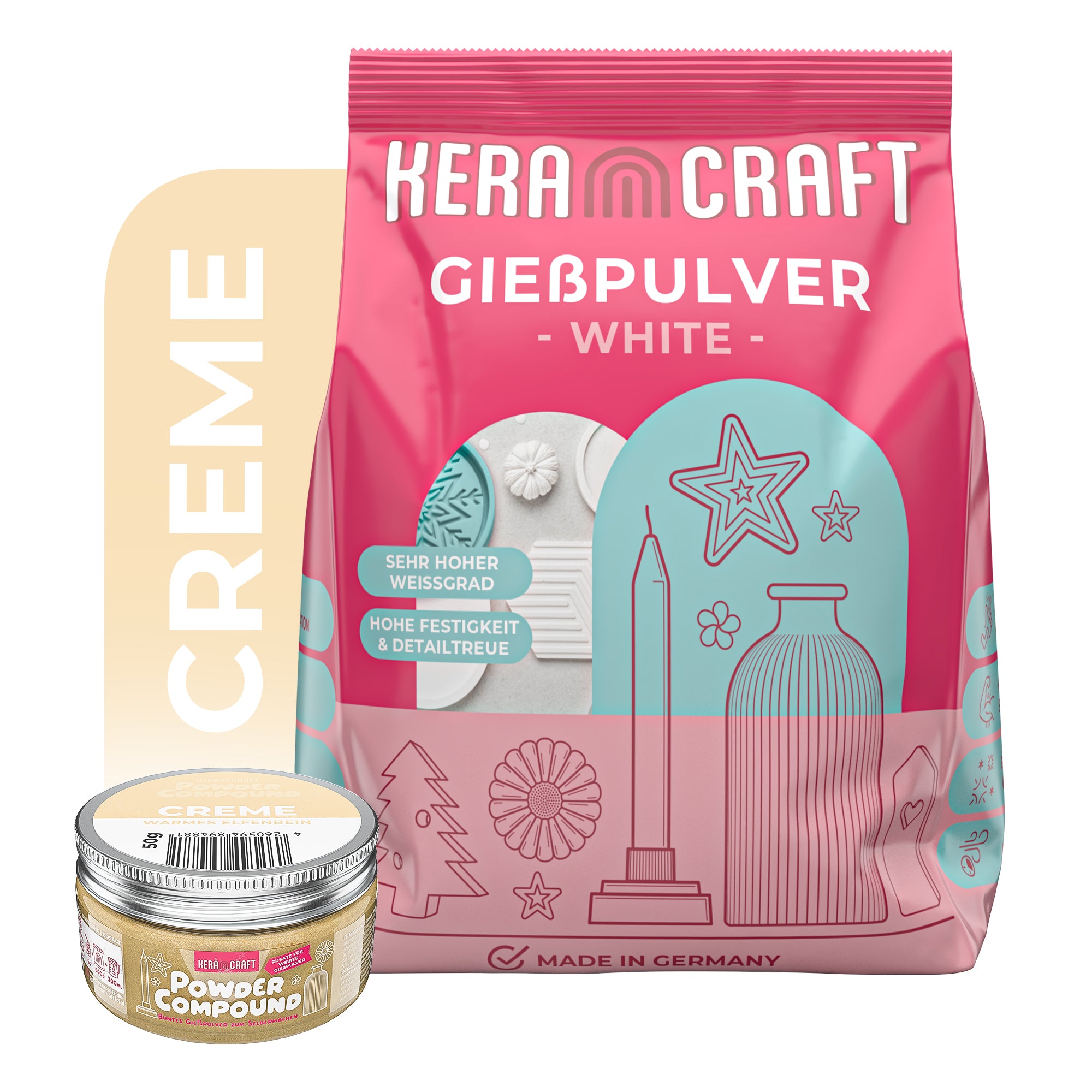 Keracraft Wit gietpoeder 4,5 kg - Wit reliëf gietpoeder voor creatieve projecten Keracraft Wit gietpoeder 4,5 kg - Wit reliëf gietpoeder voor creatieve projecten